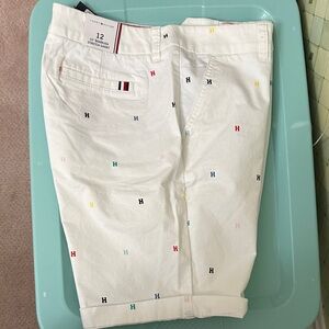 Tommy Hilfiger White Shorts with Colorful Initials